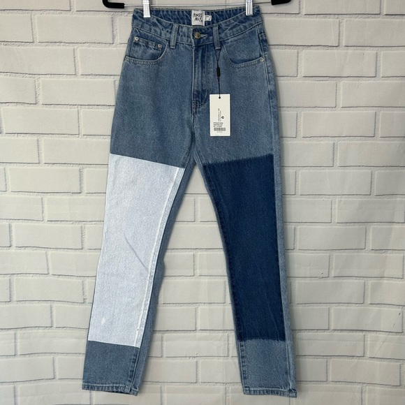New Princess Polly Cofield Mom Jean Patch Denim size 0 - Picture 4 of 8